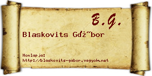Blaskovits Gábor névjegykártya